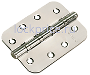 Картинка Петля Morelli стальная универсальная скругленная MS-C 100X70X2.5-4BB SN Цвет - Белый никель